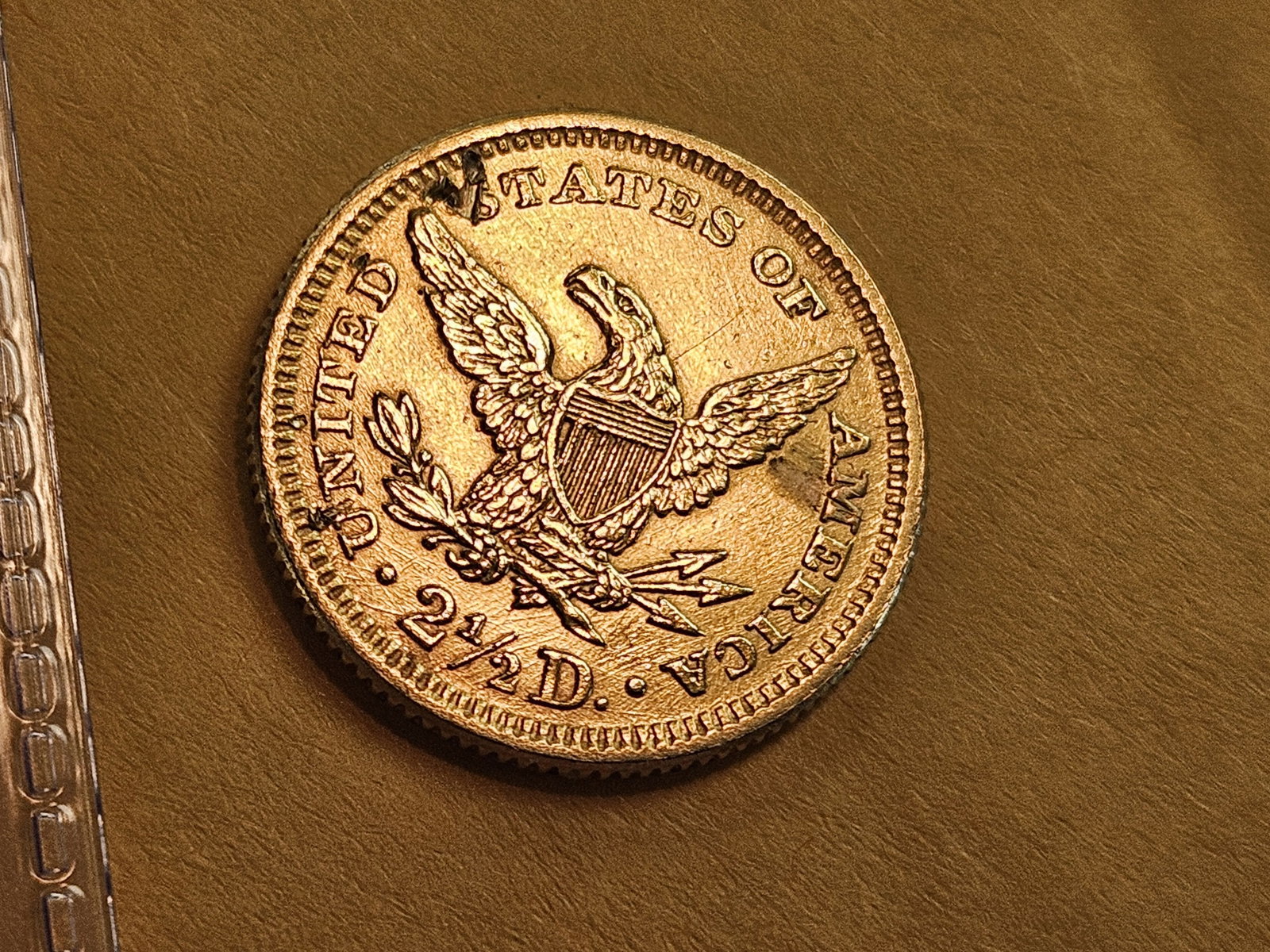 GOLD! Brilliant About Uncirculated 1861 Gold $2.5 Dollar Quarter Eagle - 4
