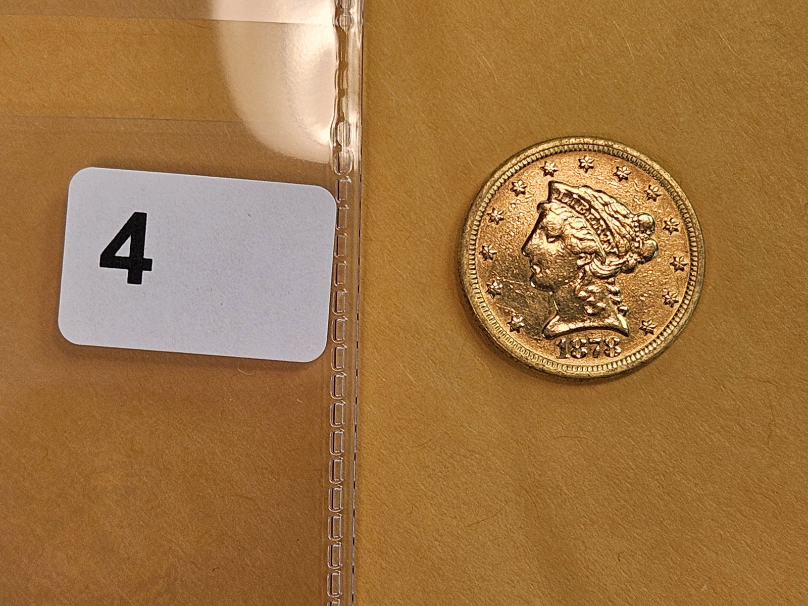 GOLD! Brilliant 1878 Gold Liberty Head $2.5 Dollar Quarter Eagle - 2