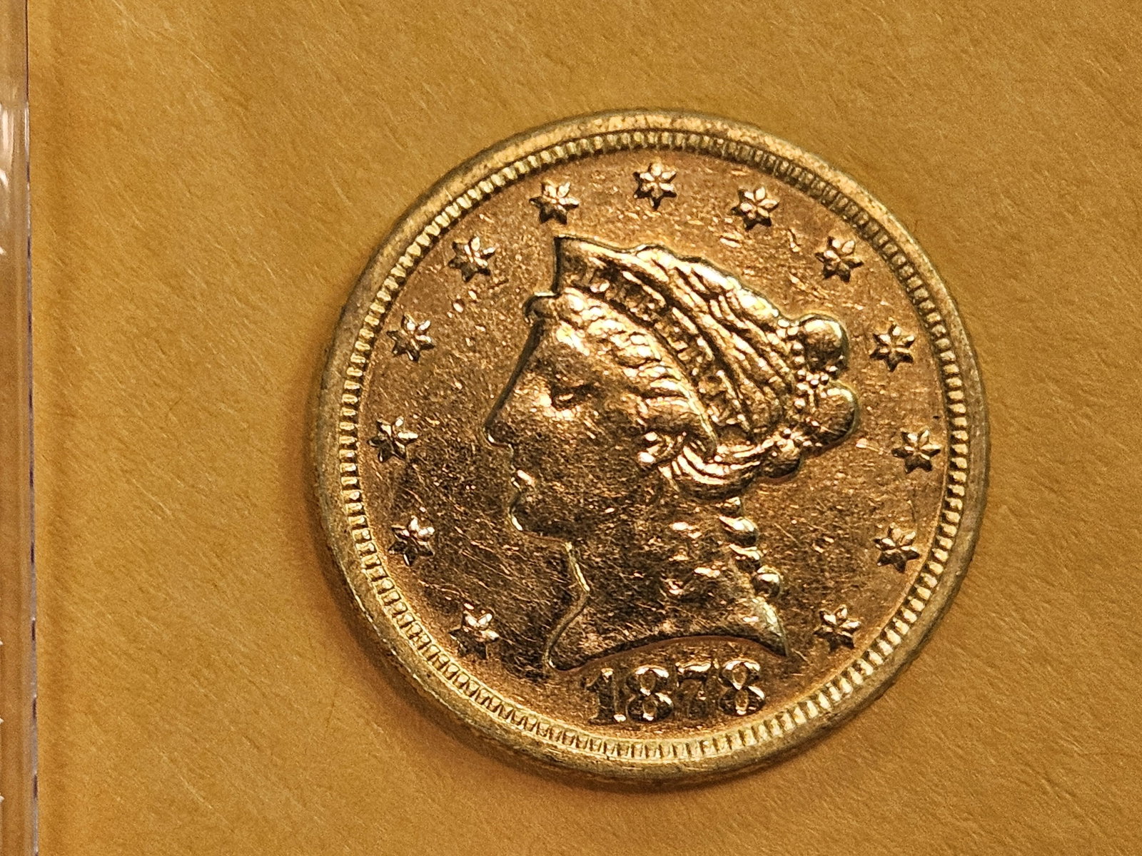 GOLD! Brilliant 1878 Gold Liberty Head $2.5 Dollar Quarter Eagle - 3