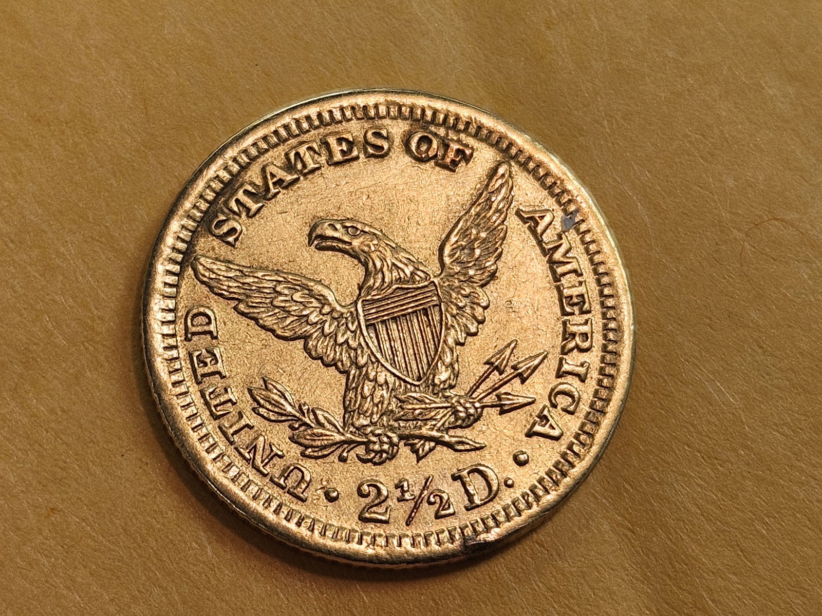 GOLD! Brilliant About Uncirculated 1893 Gold Liberty Head $2.5 Dollars - 5