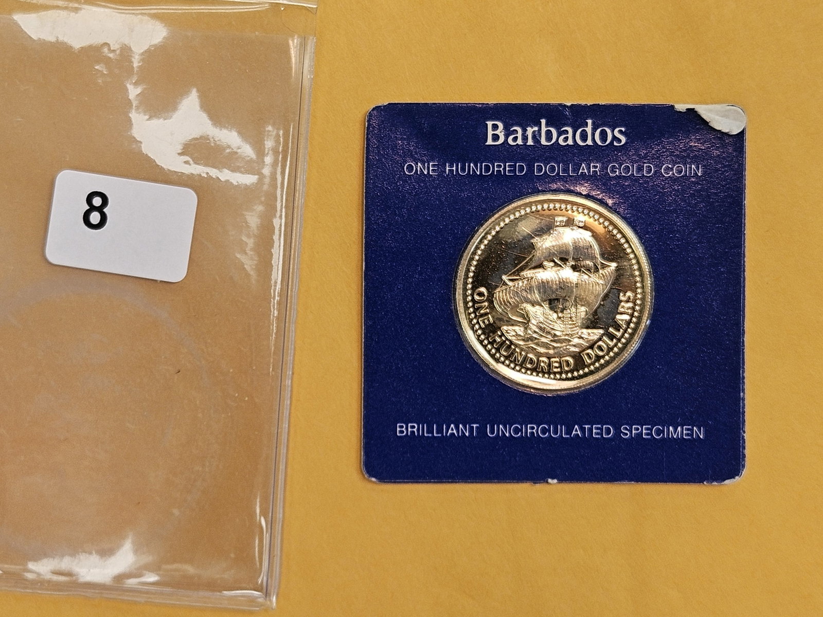 GOLD! GEM Proof Deep Cameo 1975 Barbados Gold $100 Dollars - 2