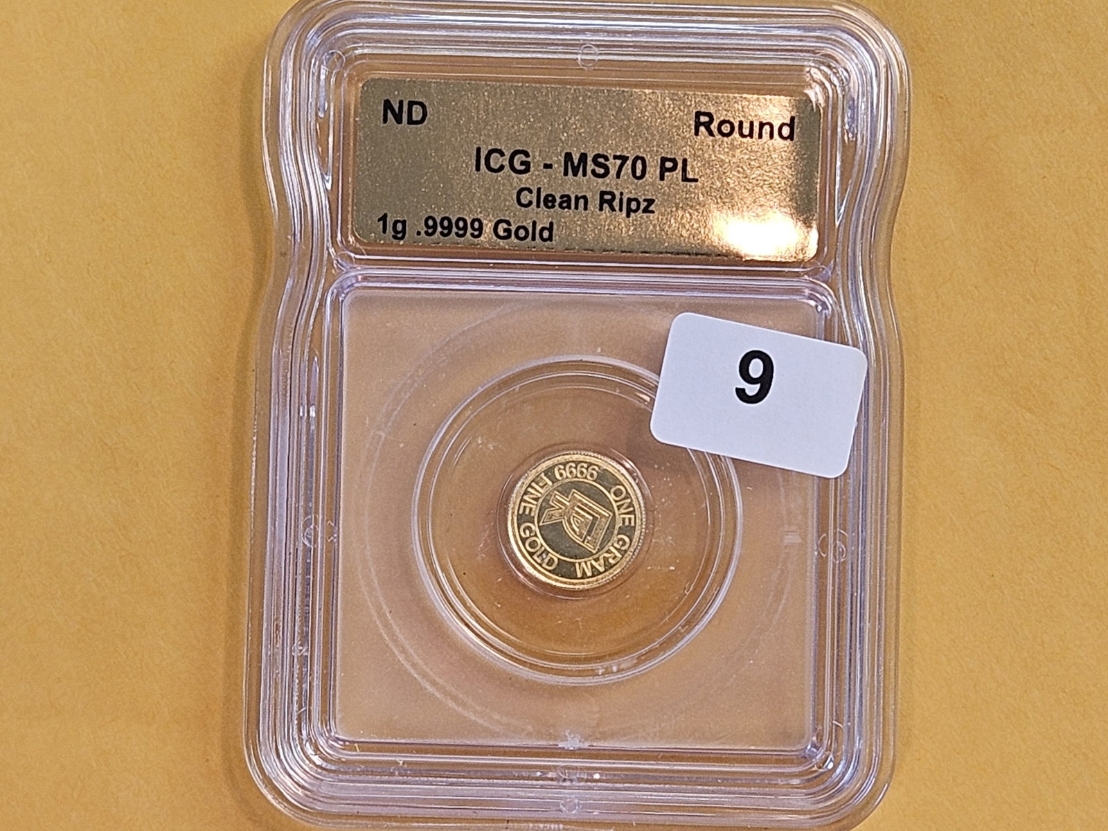 GOLD! PERFECT! ICG One Gram .9999 fine gold in Mint State 70 Prooflike - 2
