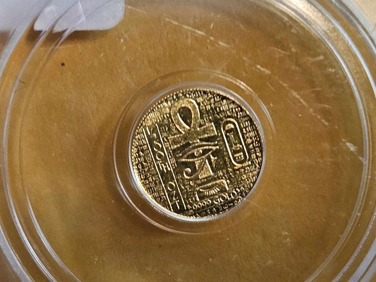 GOLD! PERFECT! ICG Gold Egyptian Scarab .9999 fine gold in Mint State 70 - 4