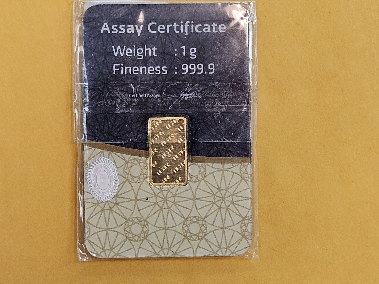 GOLD! IGR One Gram .9999 fine gold bar - 3