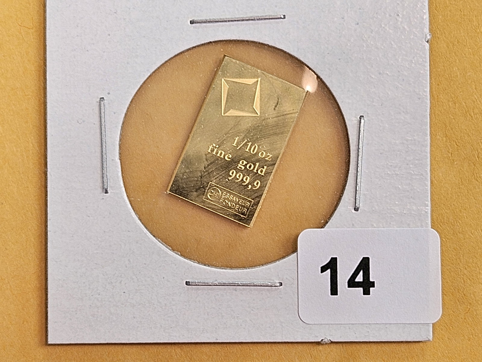 GOLD! Valcambi Suisse One-TENTH Troy ounce .9999 fine gold - 2