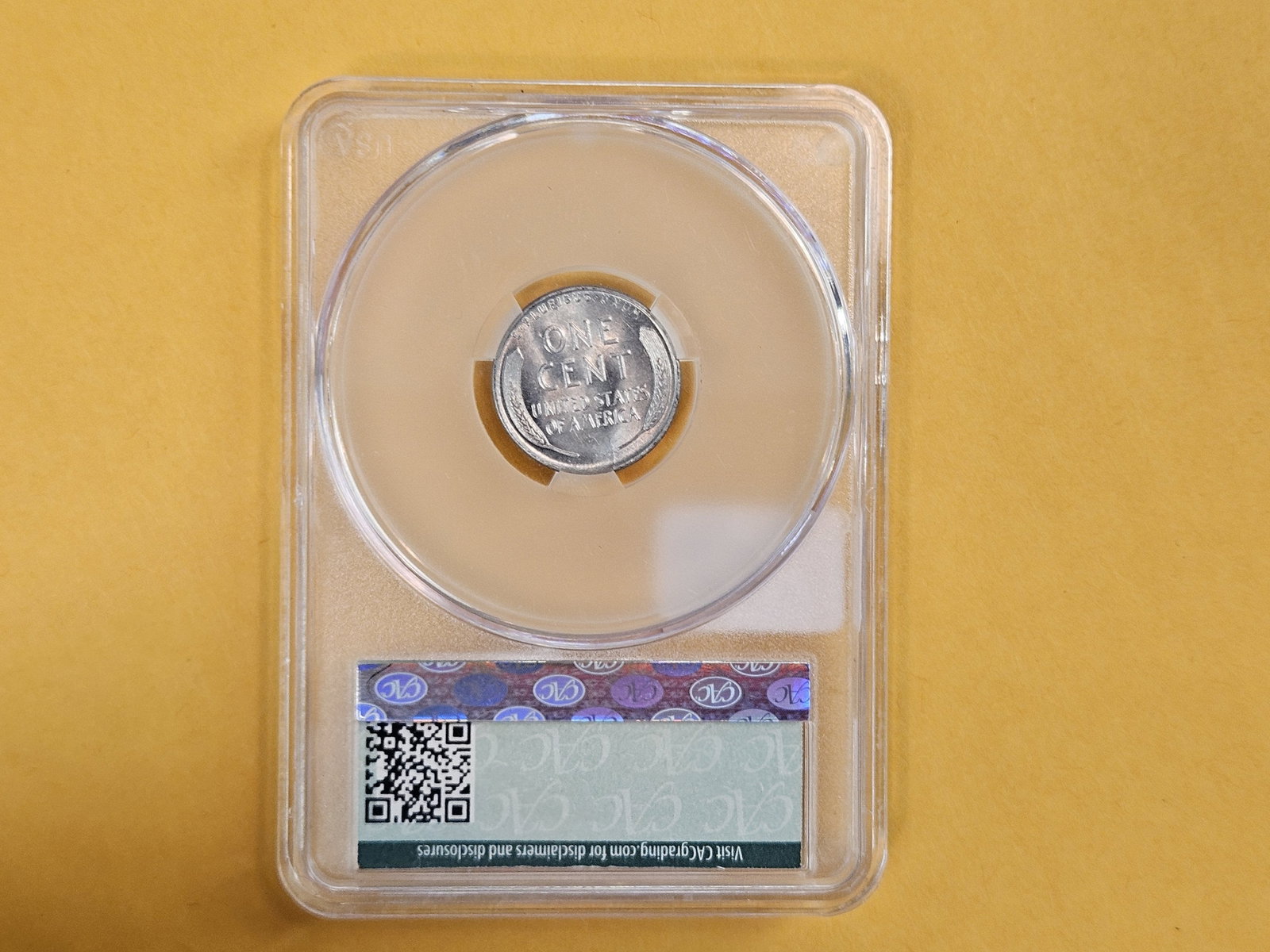 GEM! CACG 1943 Steel Wheat cent in Mint State 66 - 3