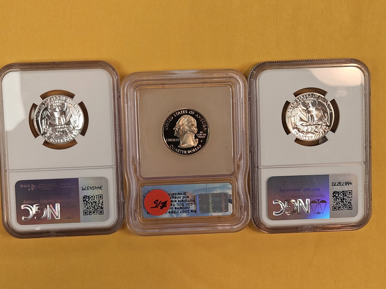 Three NGC and ICG-graded Washington Quarters - 2