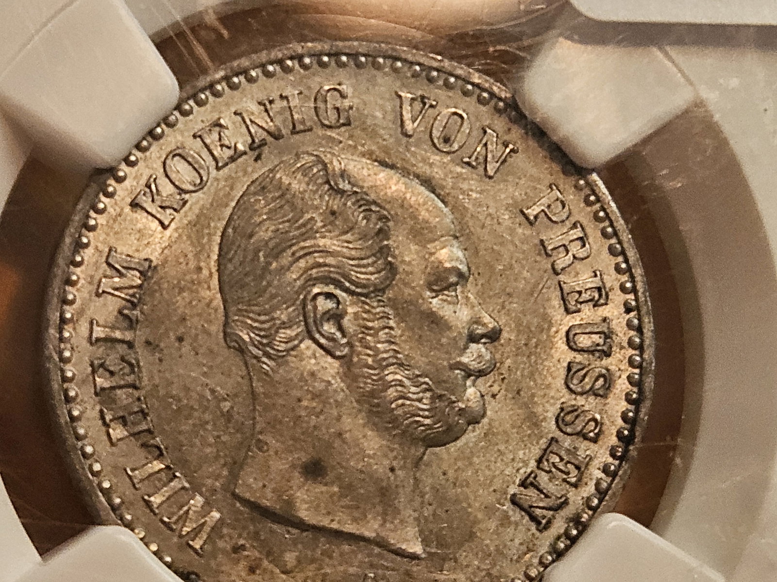 NGC 1862-A German States Prussia 1/6 Thaler in Mint State 61 - 4