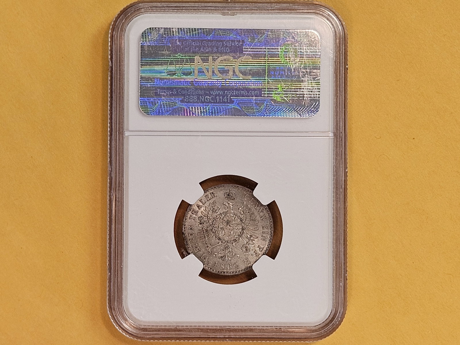 NGC 1862-A German States Prussia 1/6 Thaler in Mint State 61 - 6