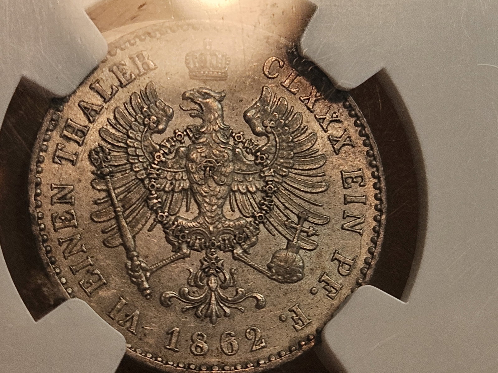 NGC 1862-A German States Prussia 1/6 Thaler in Mint State 61 - 8