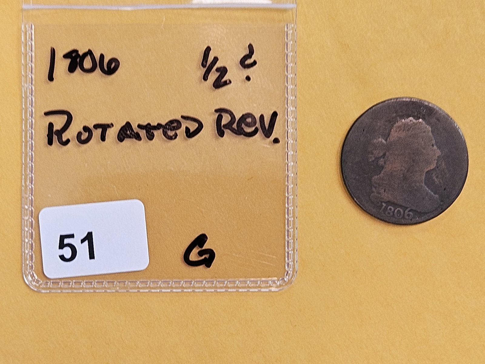 1806 Draped Bust Half Cent in Good - 2