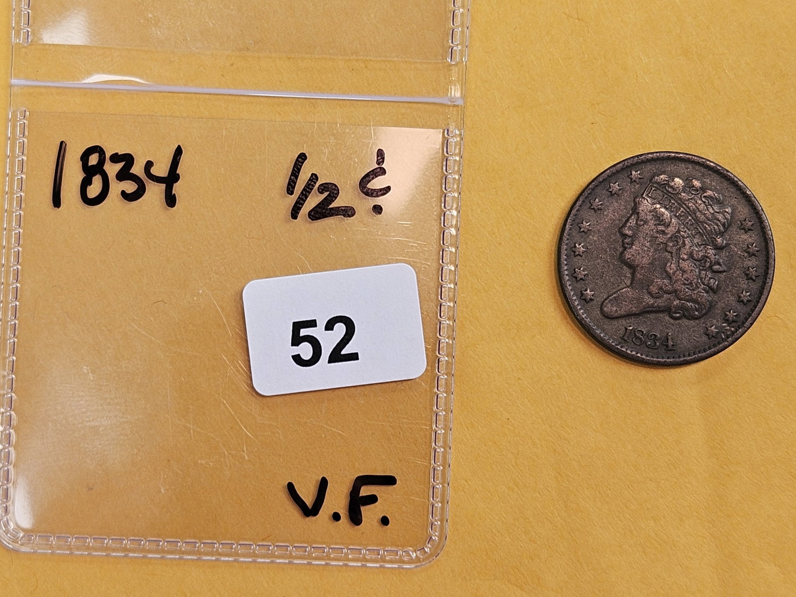 1834 Classic Head Half Cent in Very Fine - 2