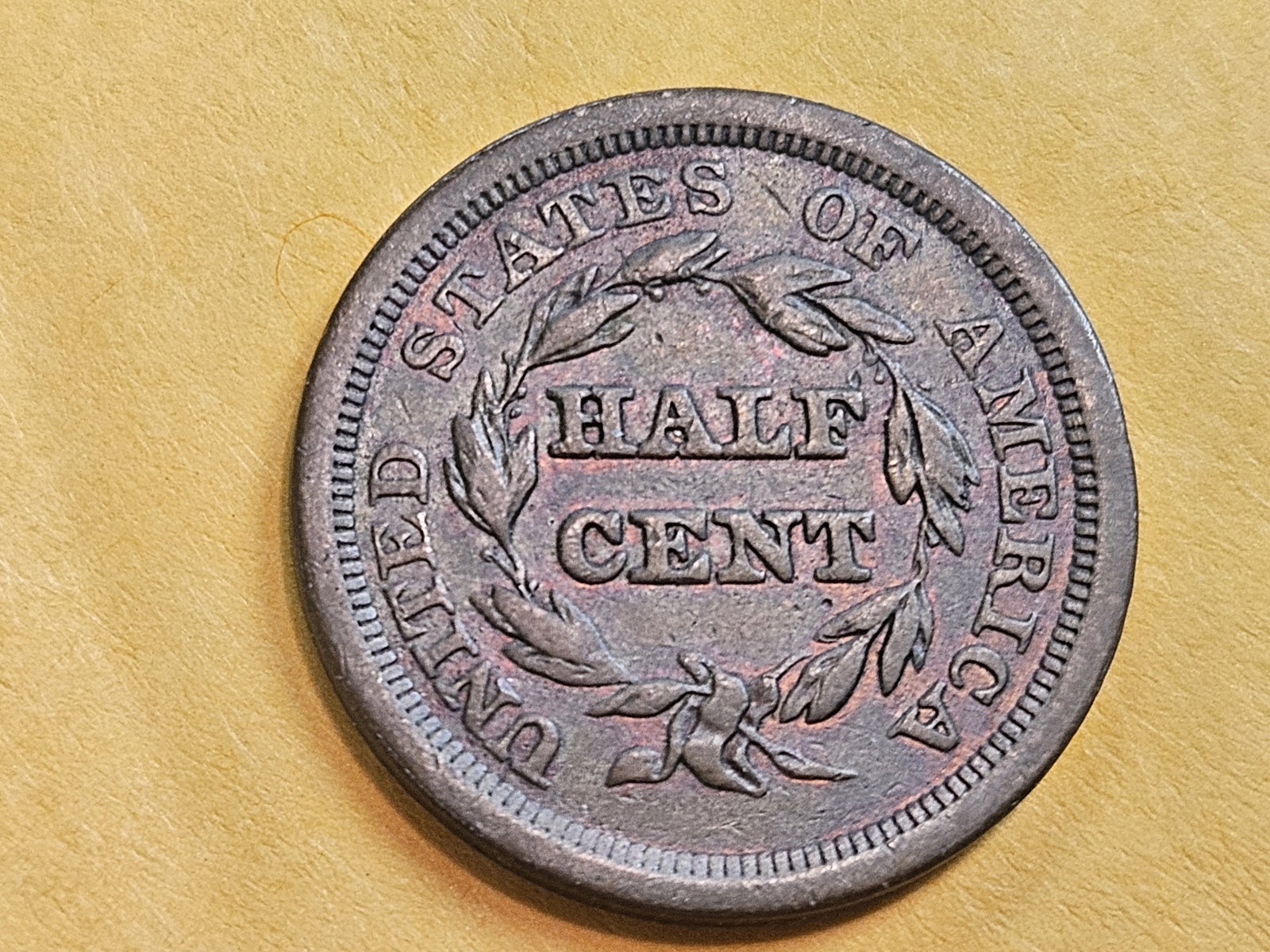 1856 Braided Hair Half Cent in Fine - 4