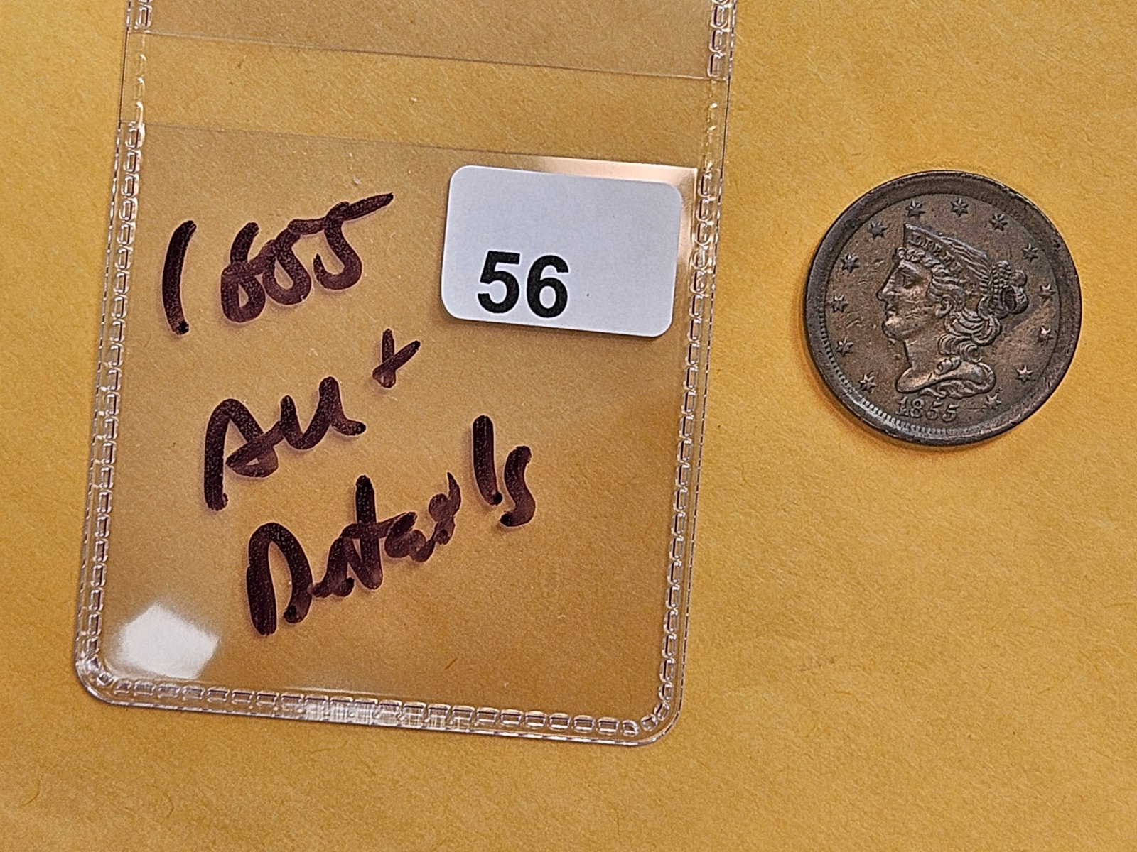Nicer 1855 Braided hair Half-Cent in About Uncirculated - details - 2
