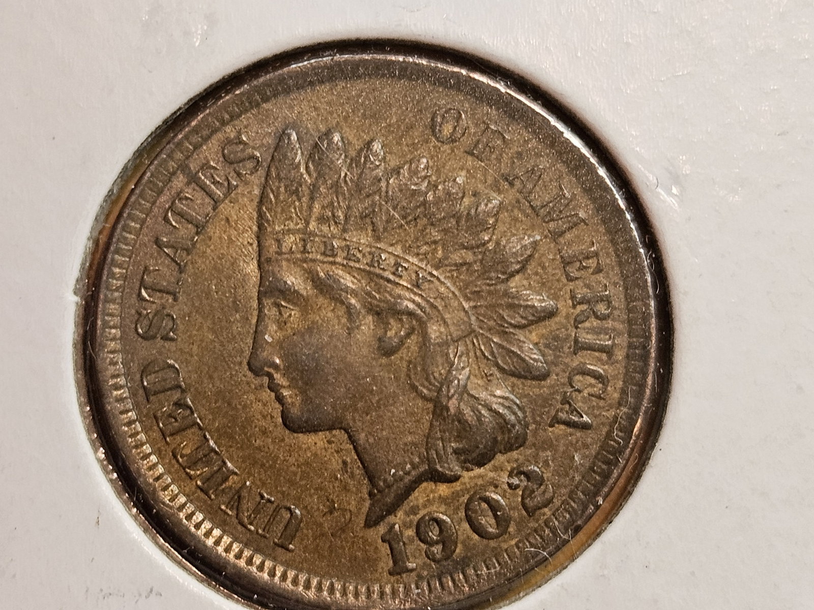 1902 Indian Cent in AU-UNC: Nice eye appeal