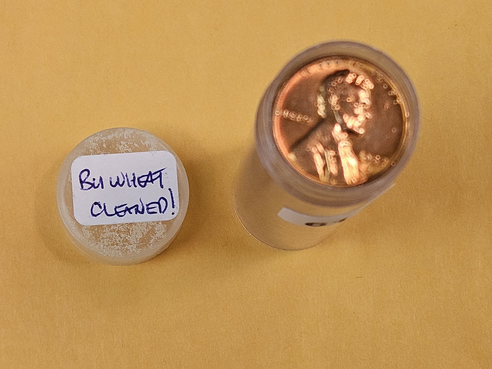 Full Roll of Uncirculated Wheat cents: All are bright red. Dealer noted they were all cleaned