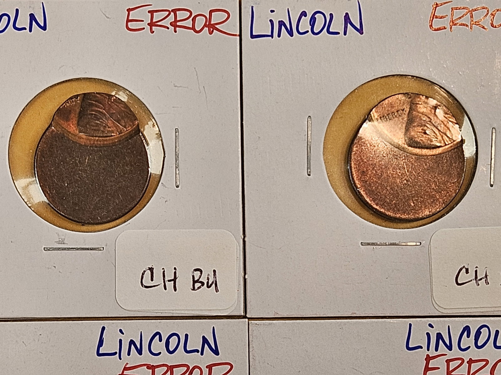 MINT ERRORS! Four Brilliant Uncirculated Lincoln Cents - 2