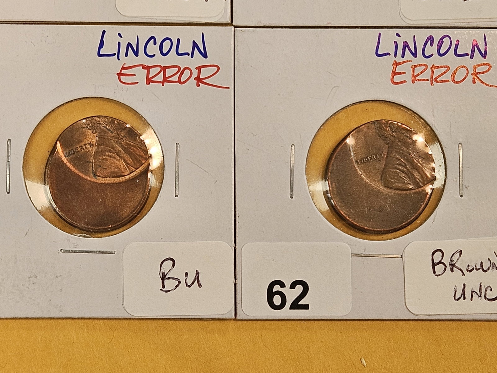 MINT ERRORS! Four Brilliant Uncirculated Lincoln Cents - 3