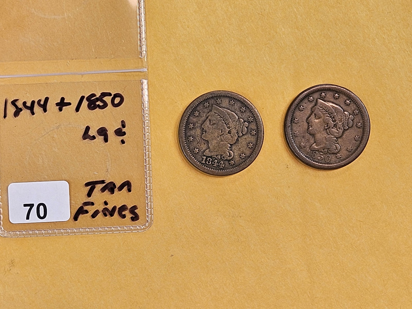 1844 and 1850 Braided Hair Large Cents - 2