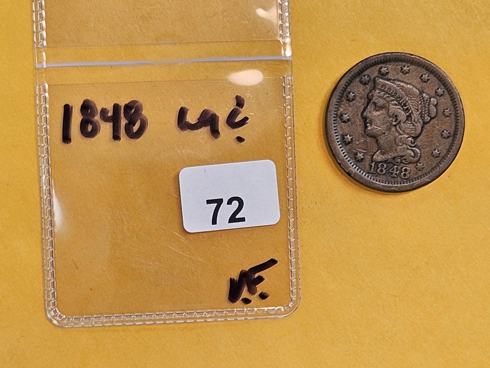 1848 Braided Hair Large Cent - 2