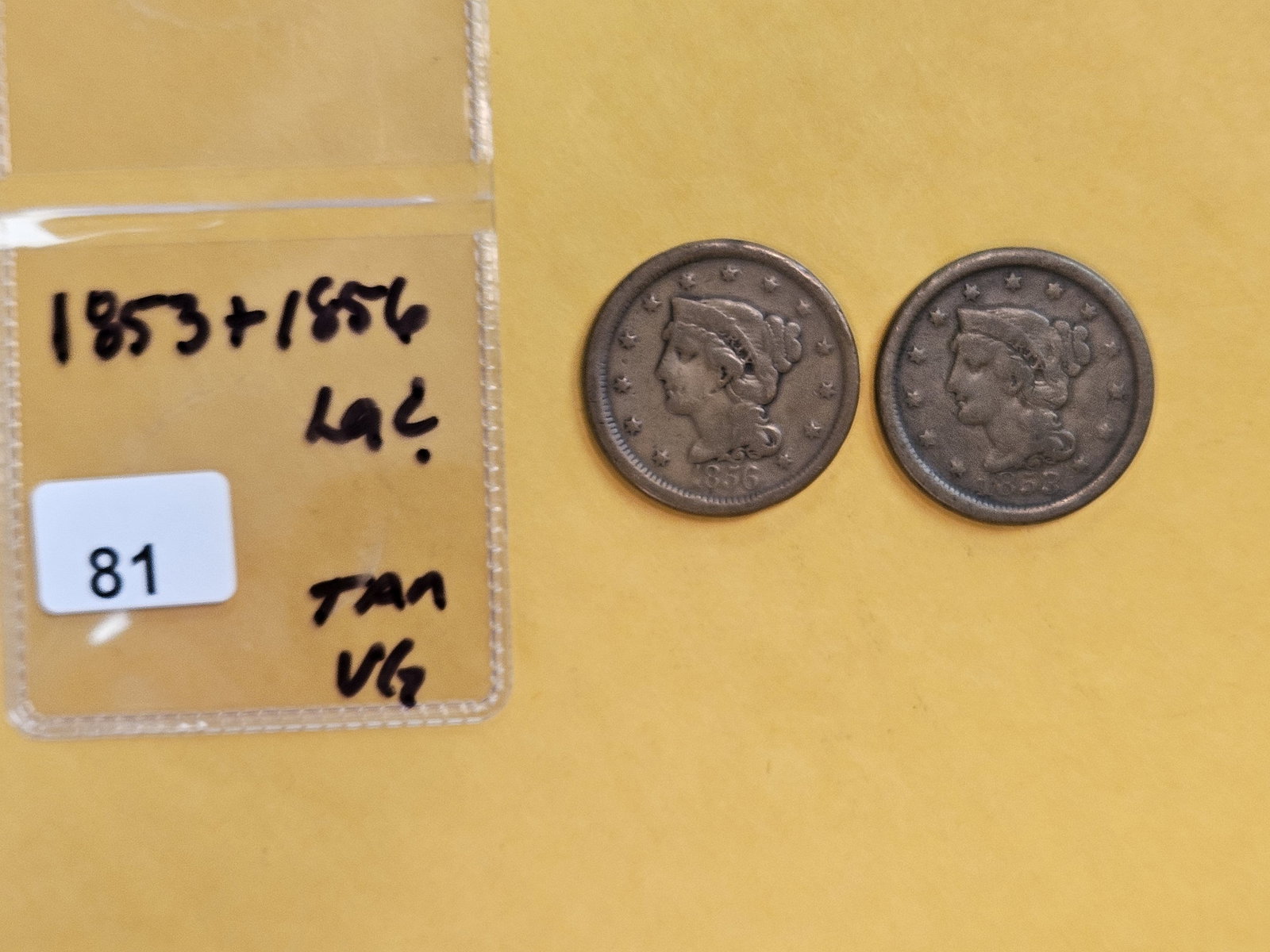 1853 and 1856 Braided Hair Large Cents - 2