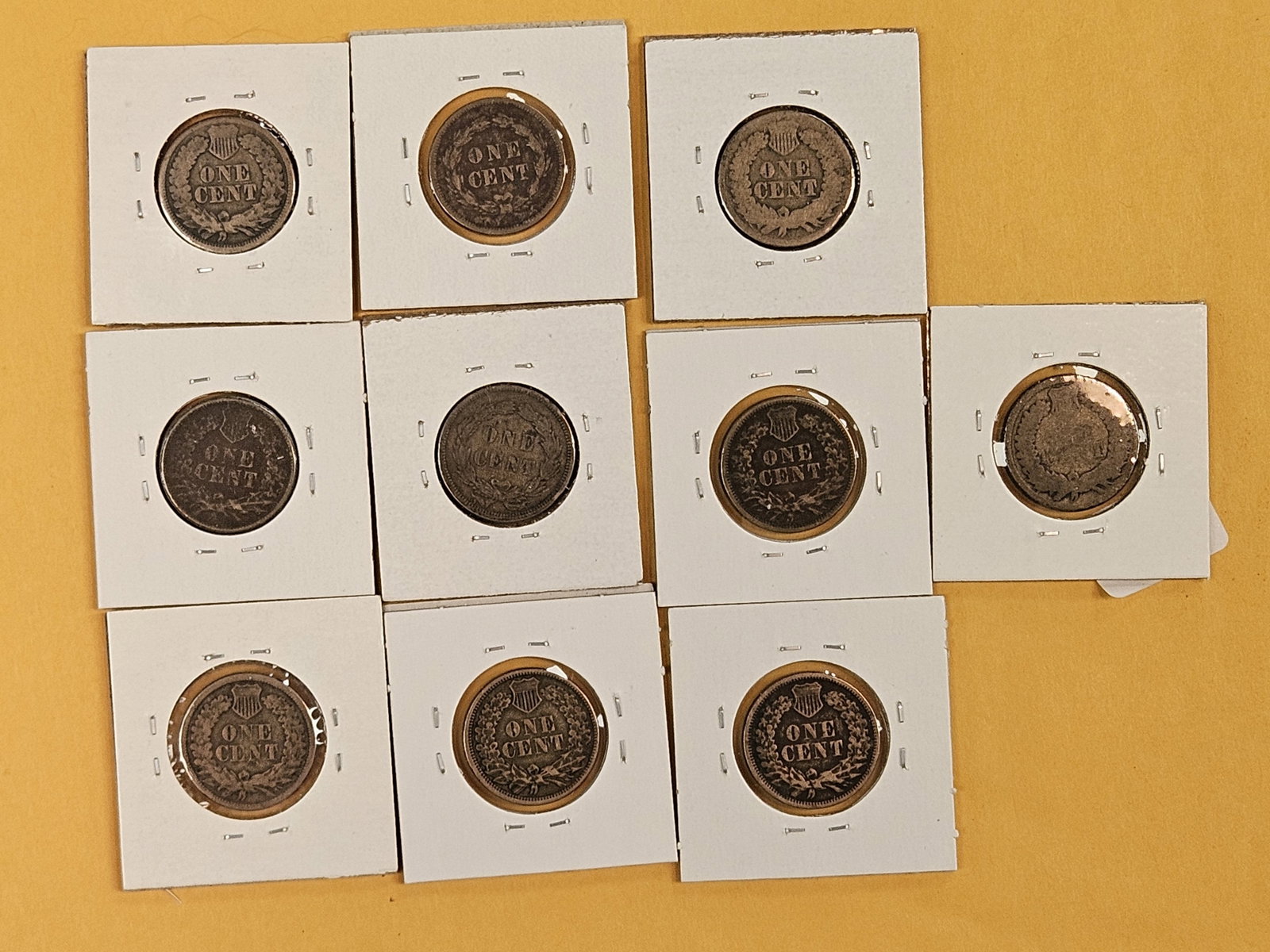 Ten mixed Copper-Nickel Indian Cents - 8