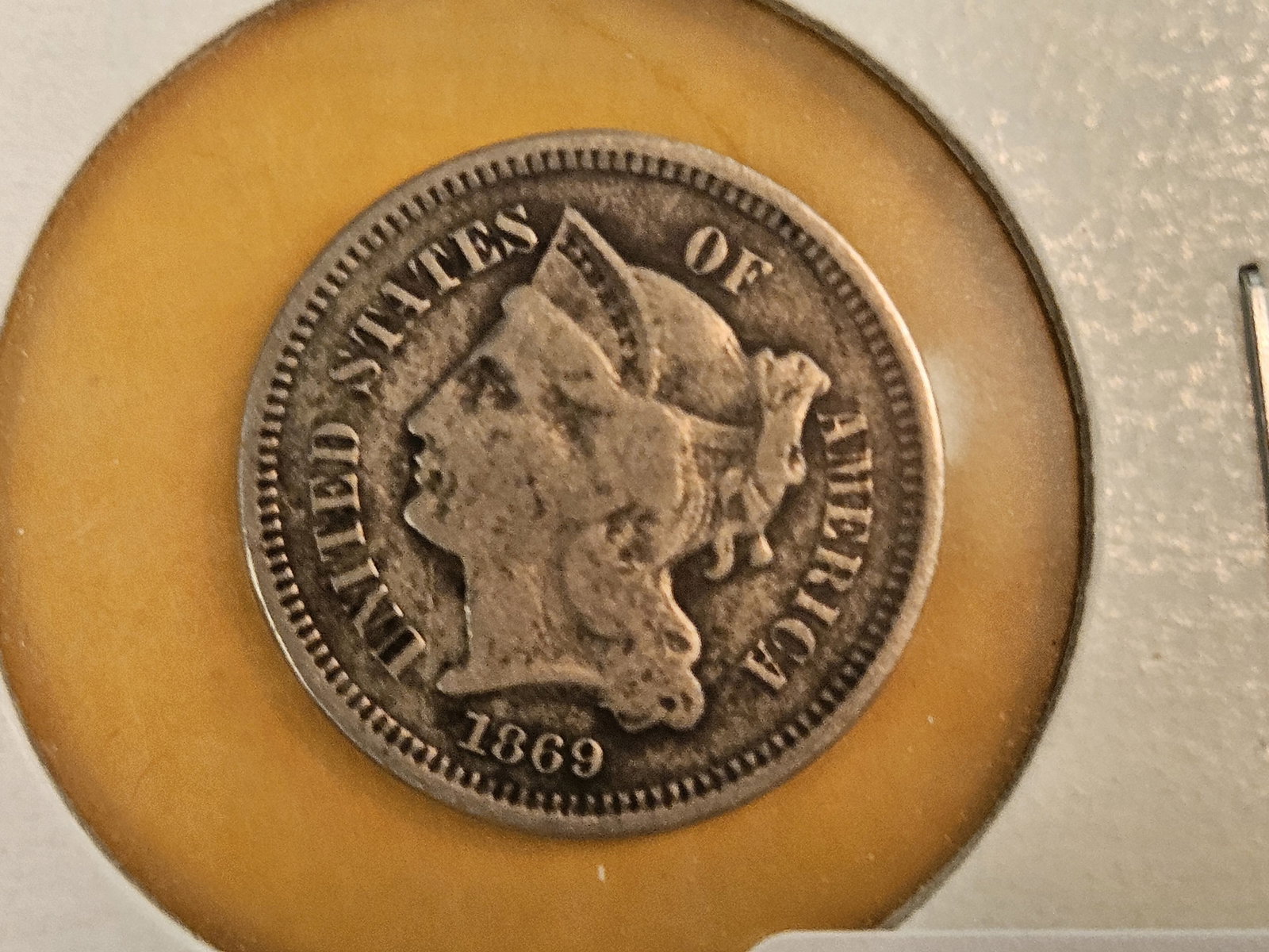 Four mixed Three Cent pieces - 6