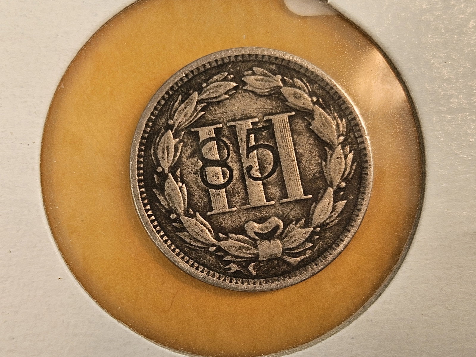 Four mixed Three Cent pieces - 7