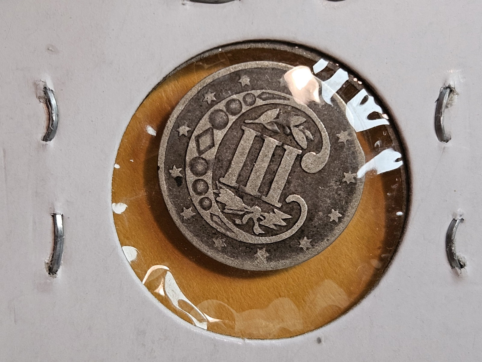 Four mixed Three Cent pieces - 9