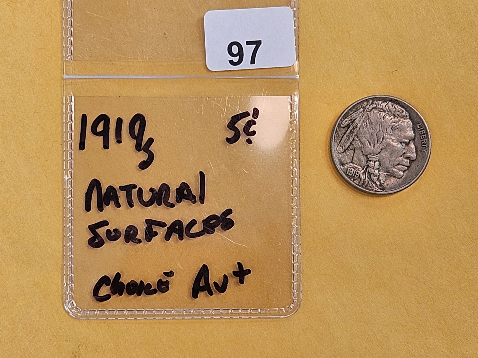 Semi-Key 1919-S Buffalo Nickel in About Uncirculated plus - 2