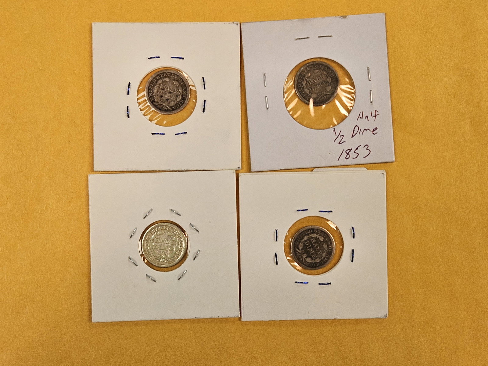 Four Seated Liberty silver Half-Dimes - 4