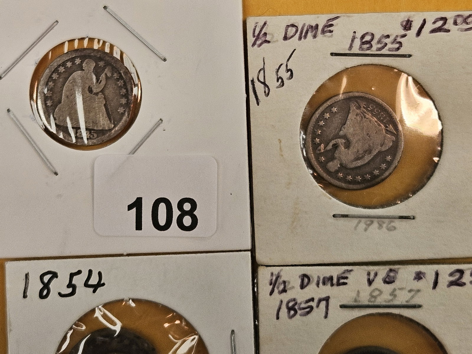 Four Seated Liberty silver Half-Dimes - 2