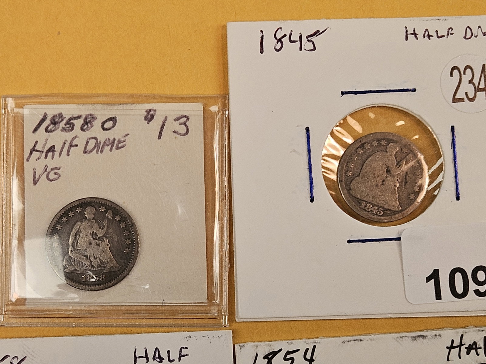 Four Seated Liberty silver Half-Dimes - 2