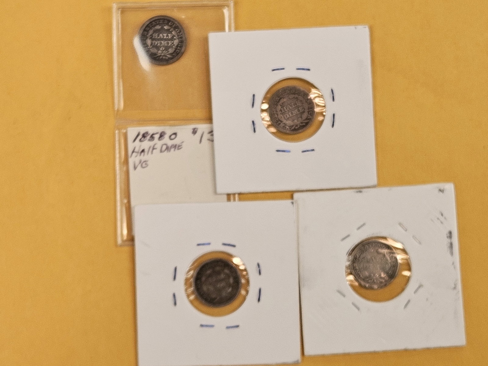 Four Seated Liberty silver Half-Dimes - 4