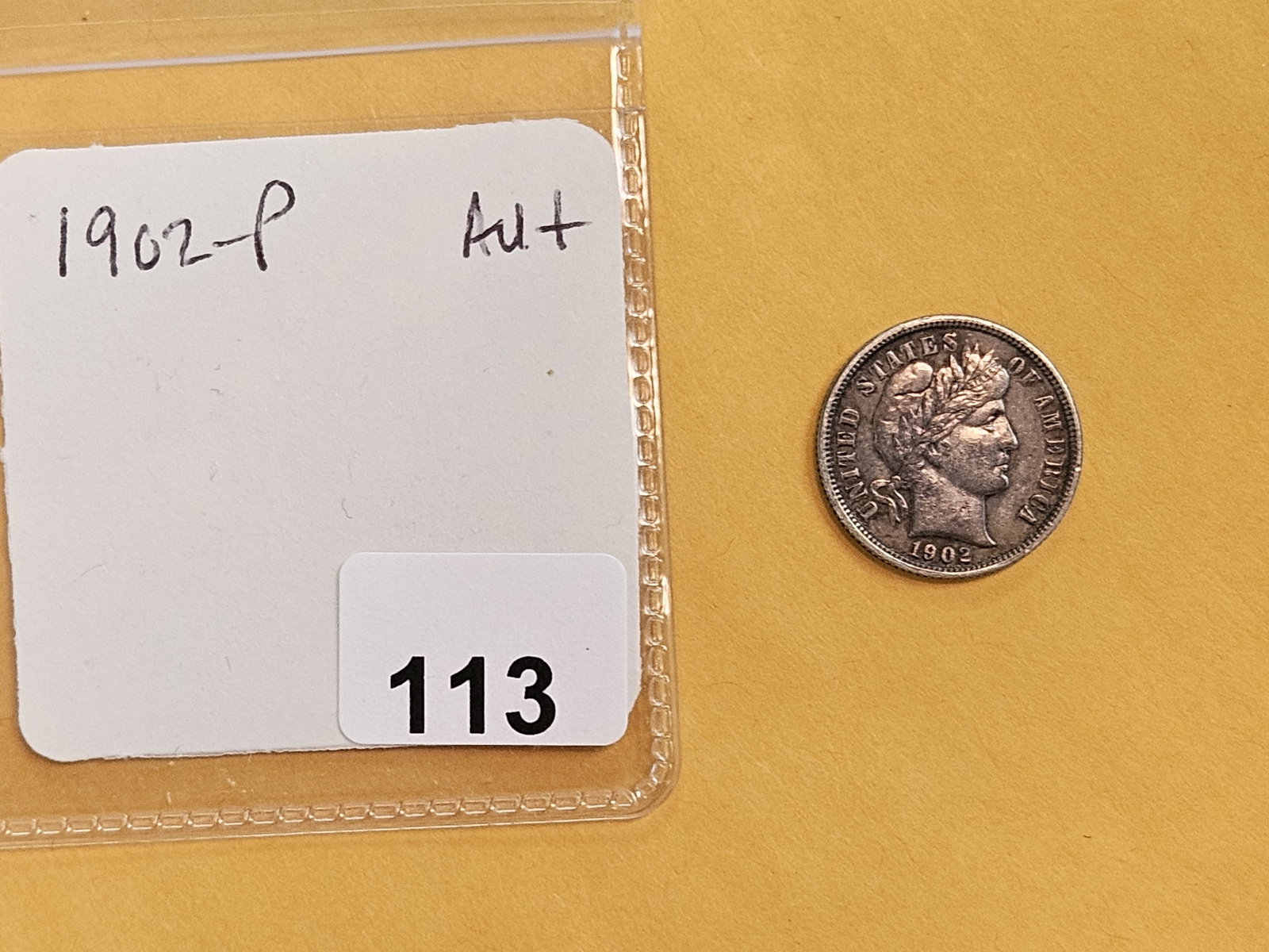 * 1902 Barber Dime in About Uncirculated plus! - 2