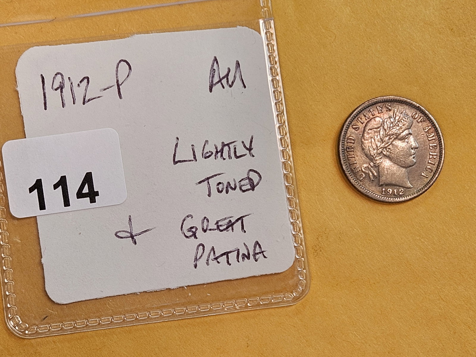 * 1912 Barber Dime in About Uncirculated plus! - 2