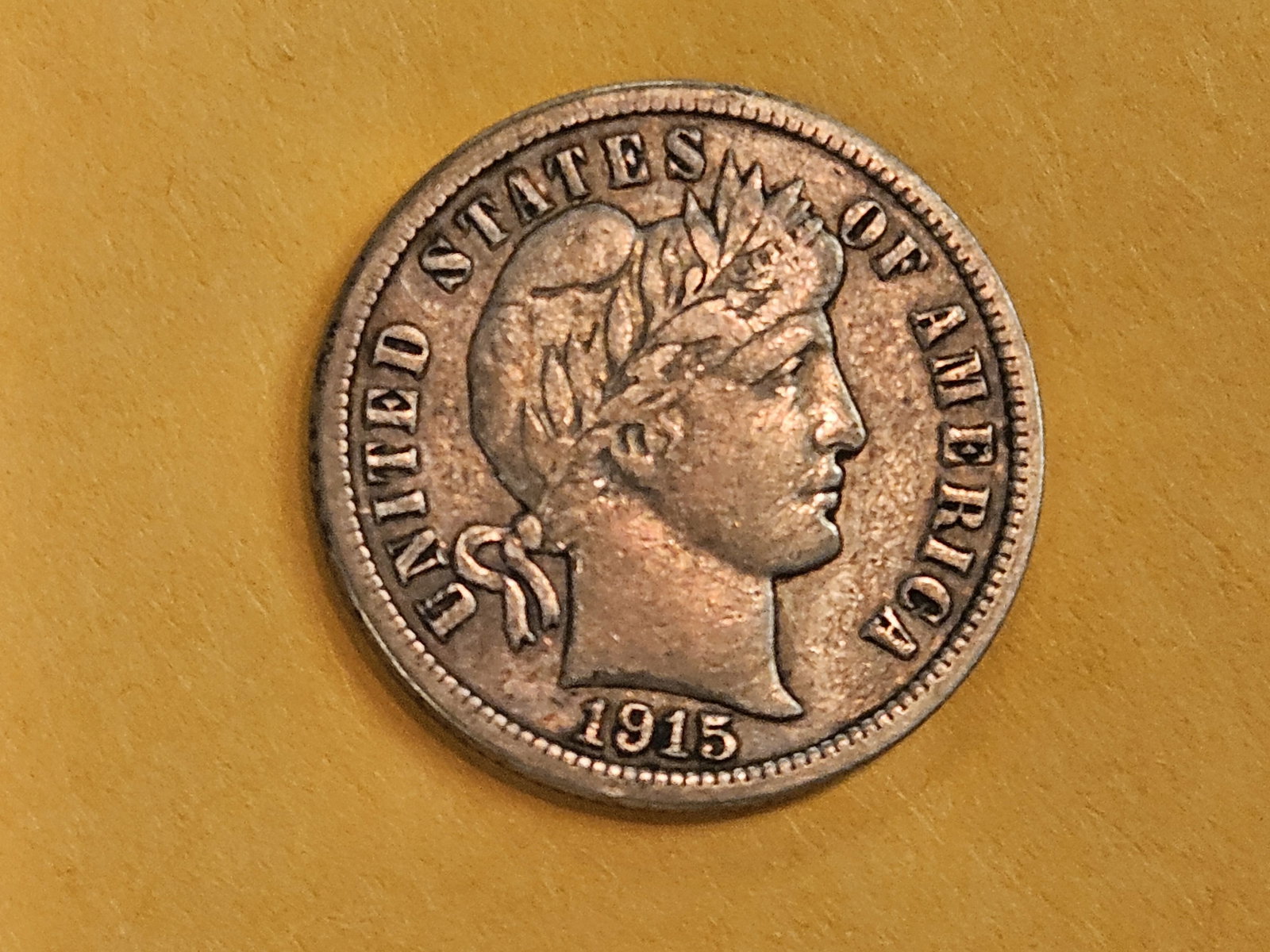 1915 Barber Dime in Extra Fine plus: Nice.