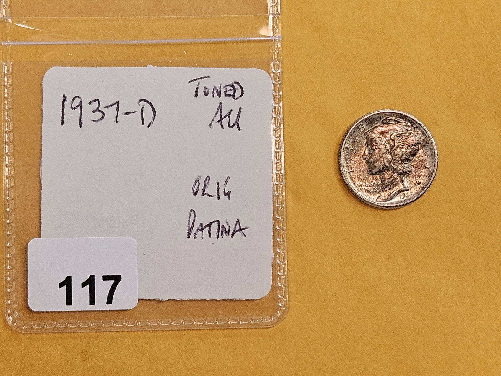1937-D Mercury Dime in Brilliant About Uncirculated plus - 2