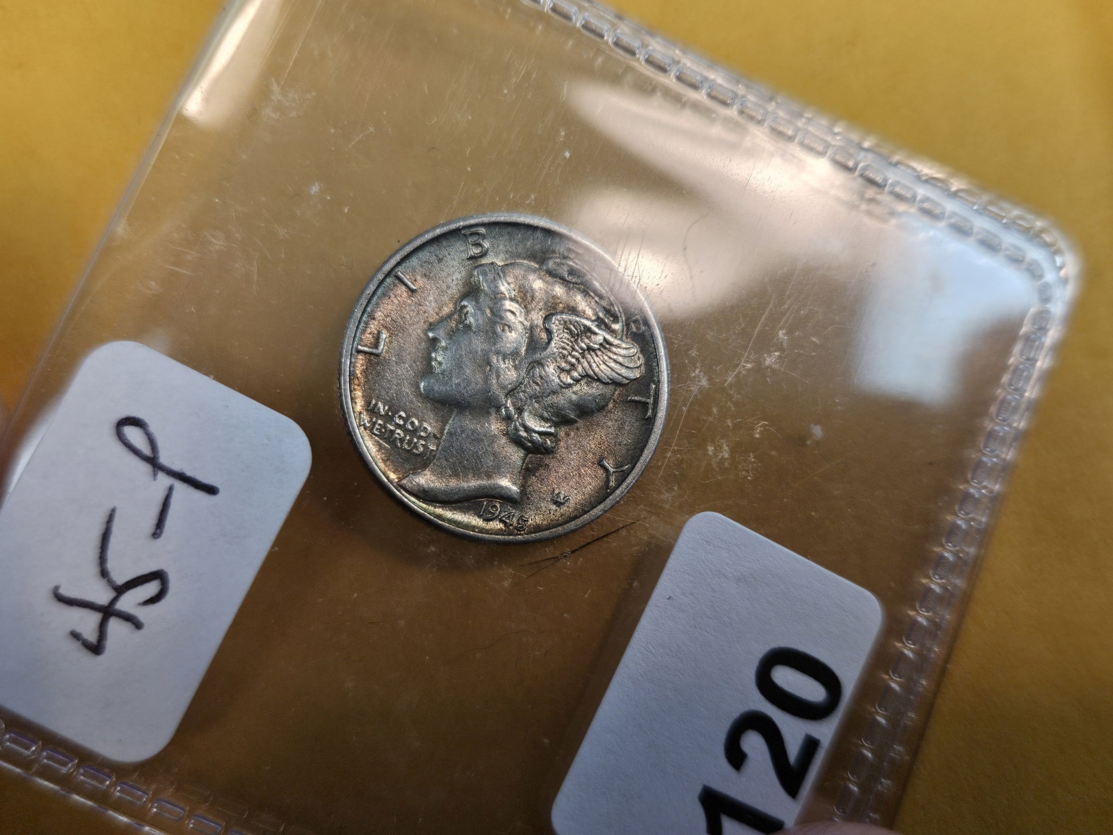 Three Brilliant Uncirculated plus Mercury silver Dimes - 2