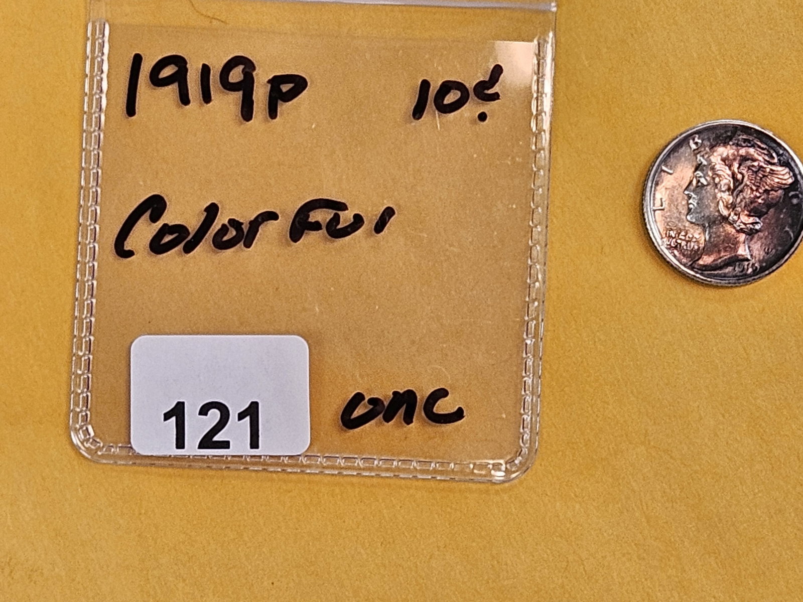 Bright Uncirculated 1919 Mercury Dime - 2