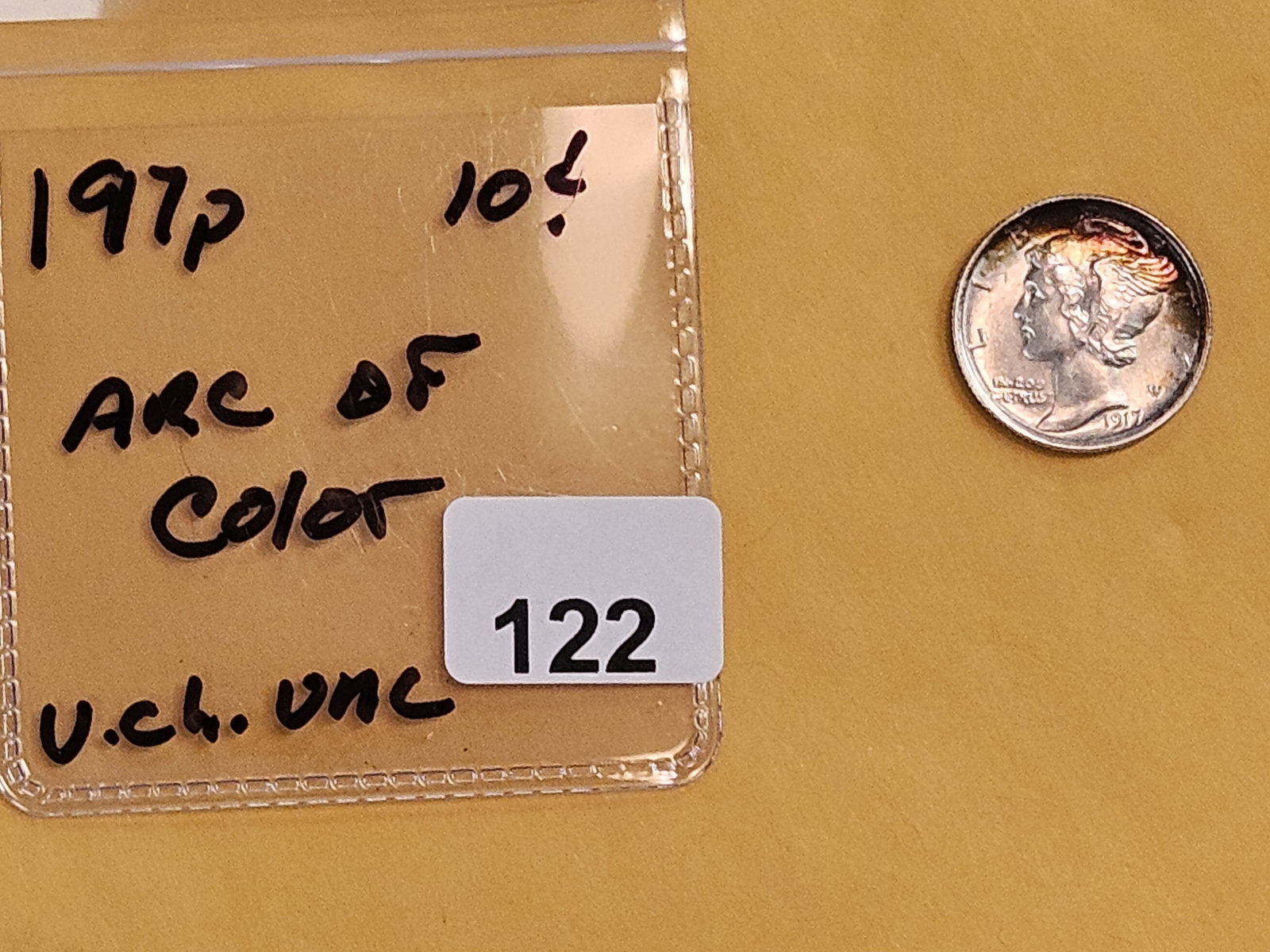 Very Choice Brilliant Uncirculated 1917 Mercury Dime - 2