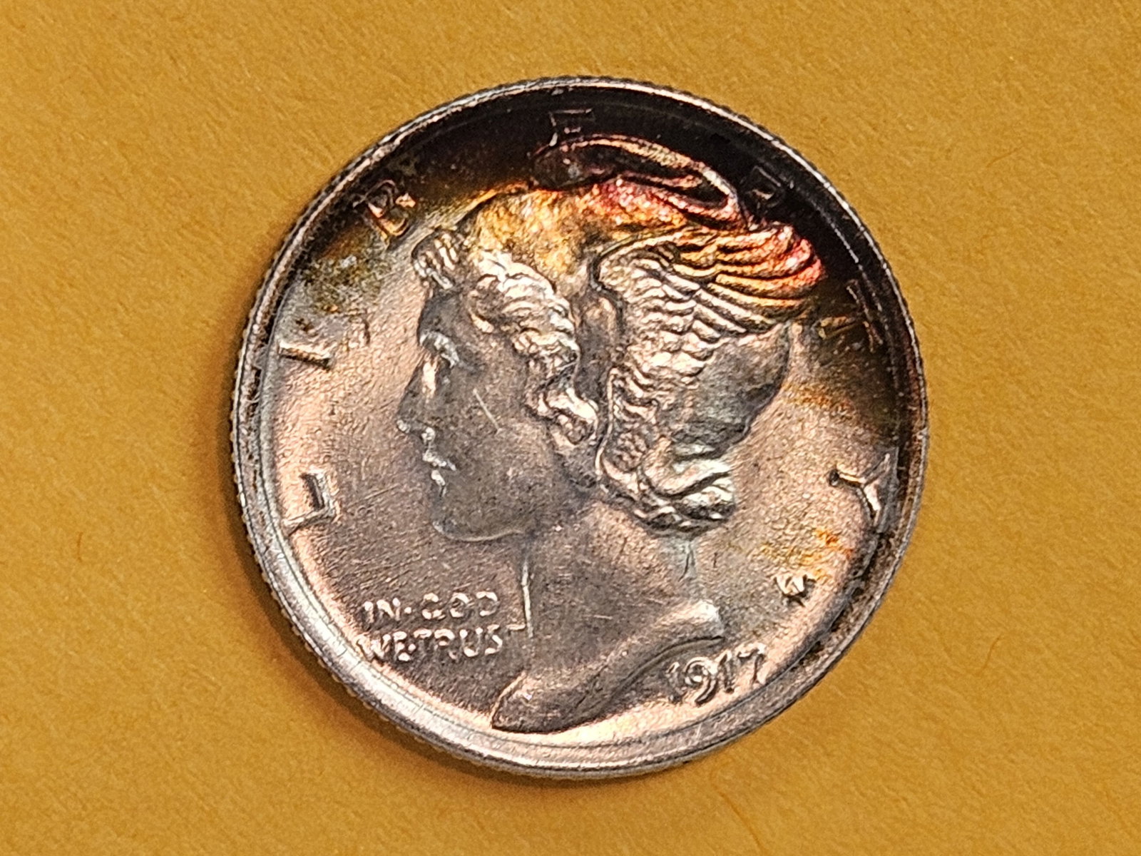 Very Choice Brilliant Uncirculated 1917 Mercury Dime - 5