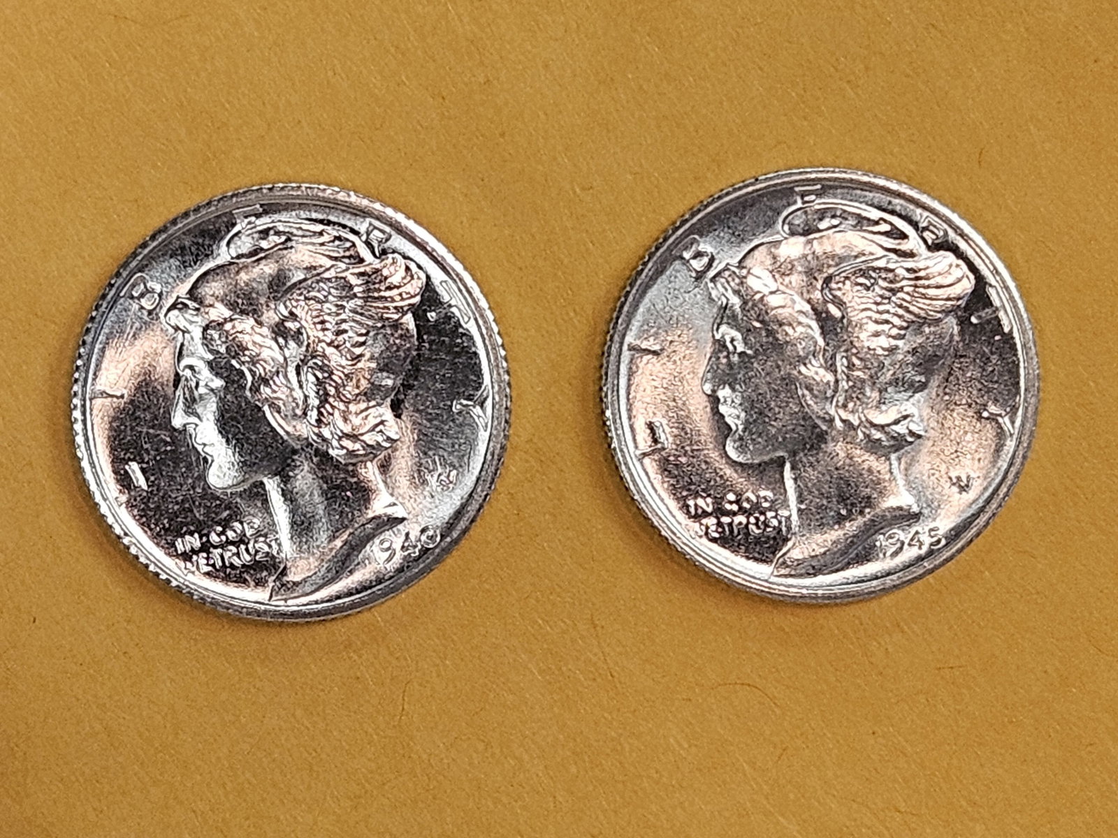 Two GEM Brilliant Uncirculated Mercury Silver Dimes - 3