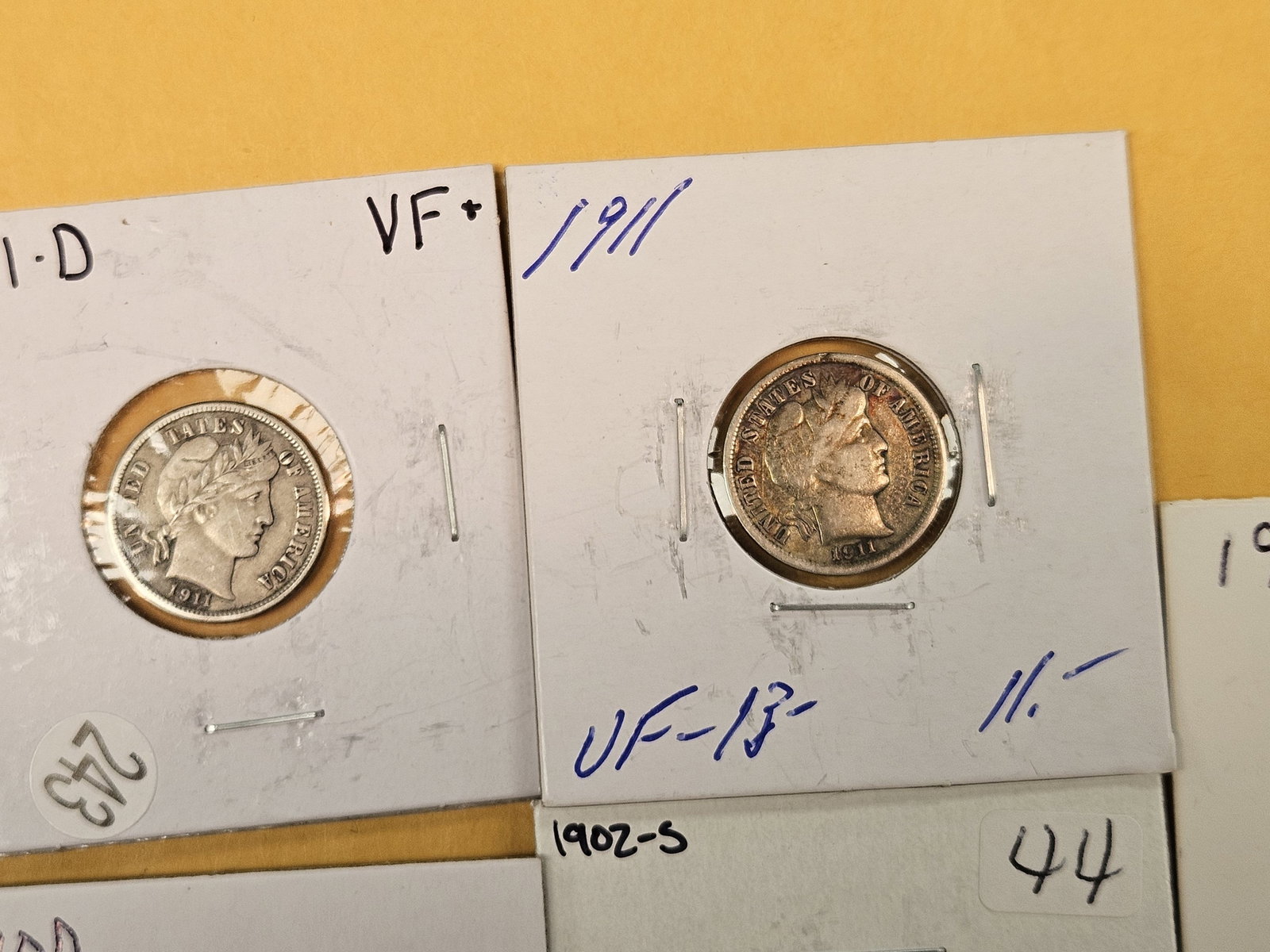 Seven mixed, little better Barber Dimes - 3