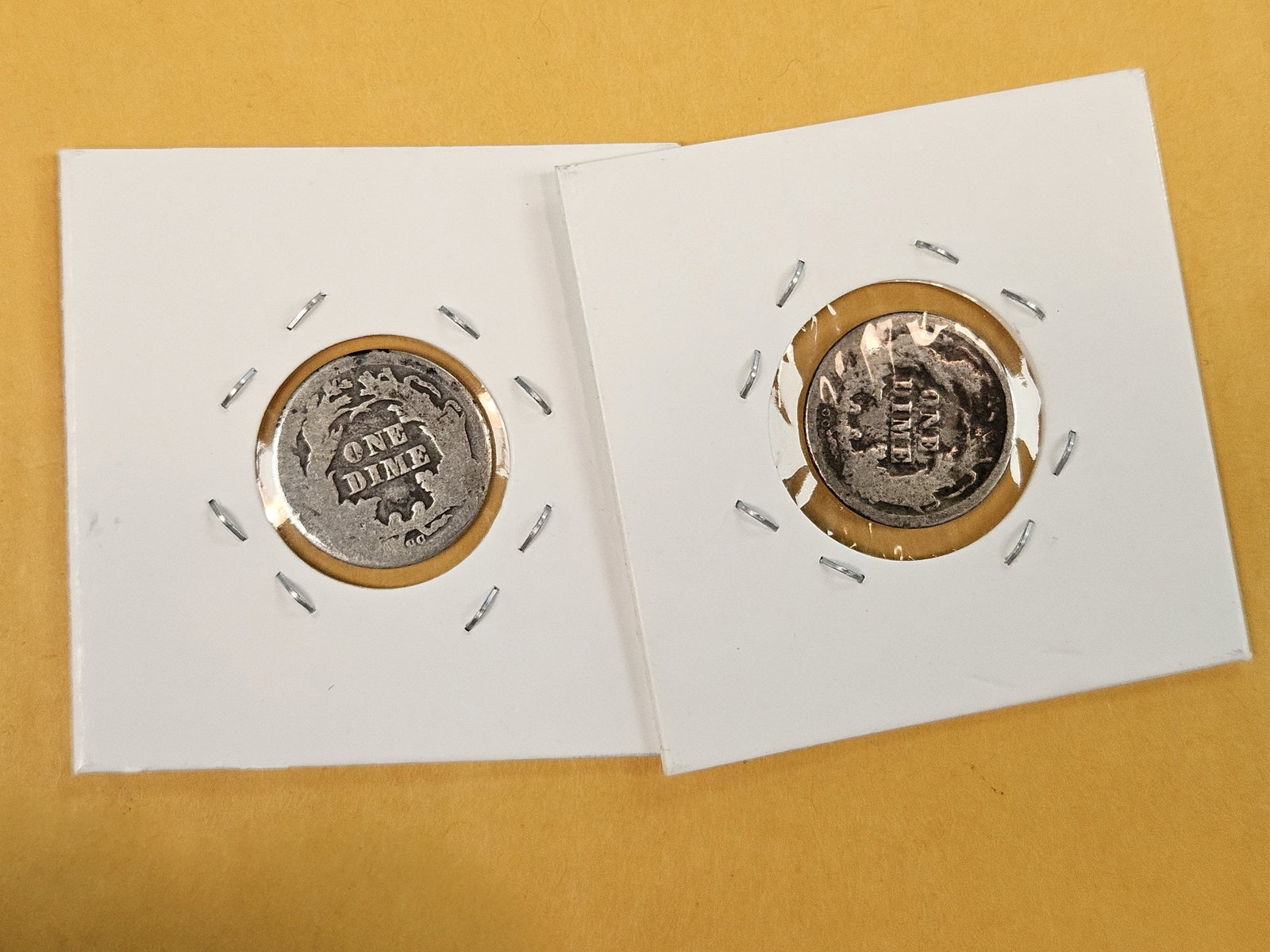 Two Carson City silver Seated Liberty Dimes - 2