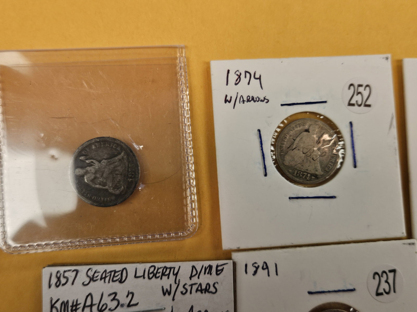 Eight, mixed, silver, Seated Liberty Dimes - 2