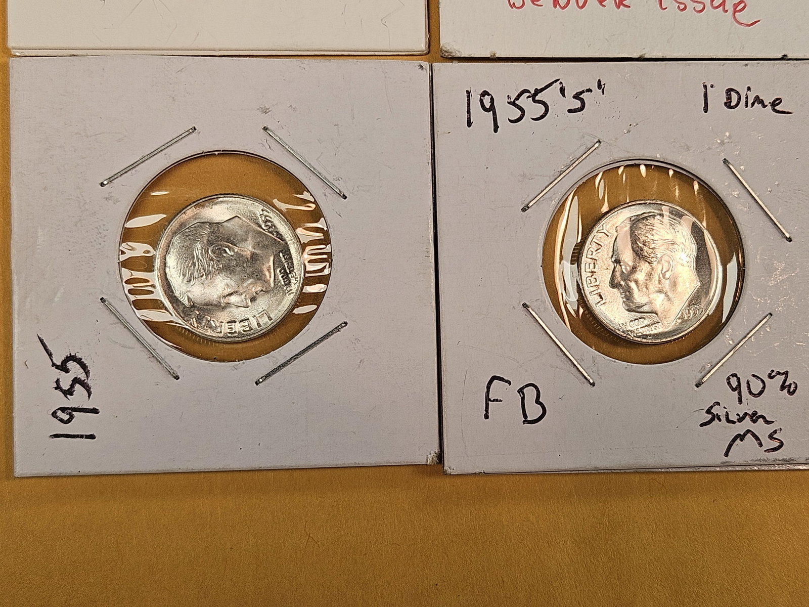 Six, mixed, Brilliant AU and Uncirculated Silver Roosevelt Dimes - 4
