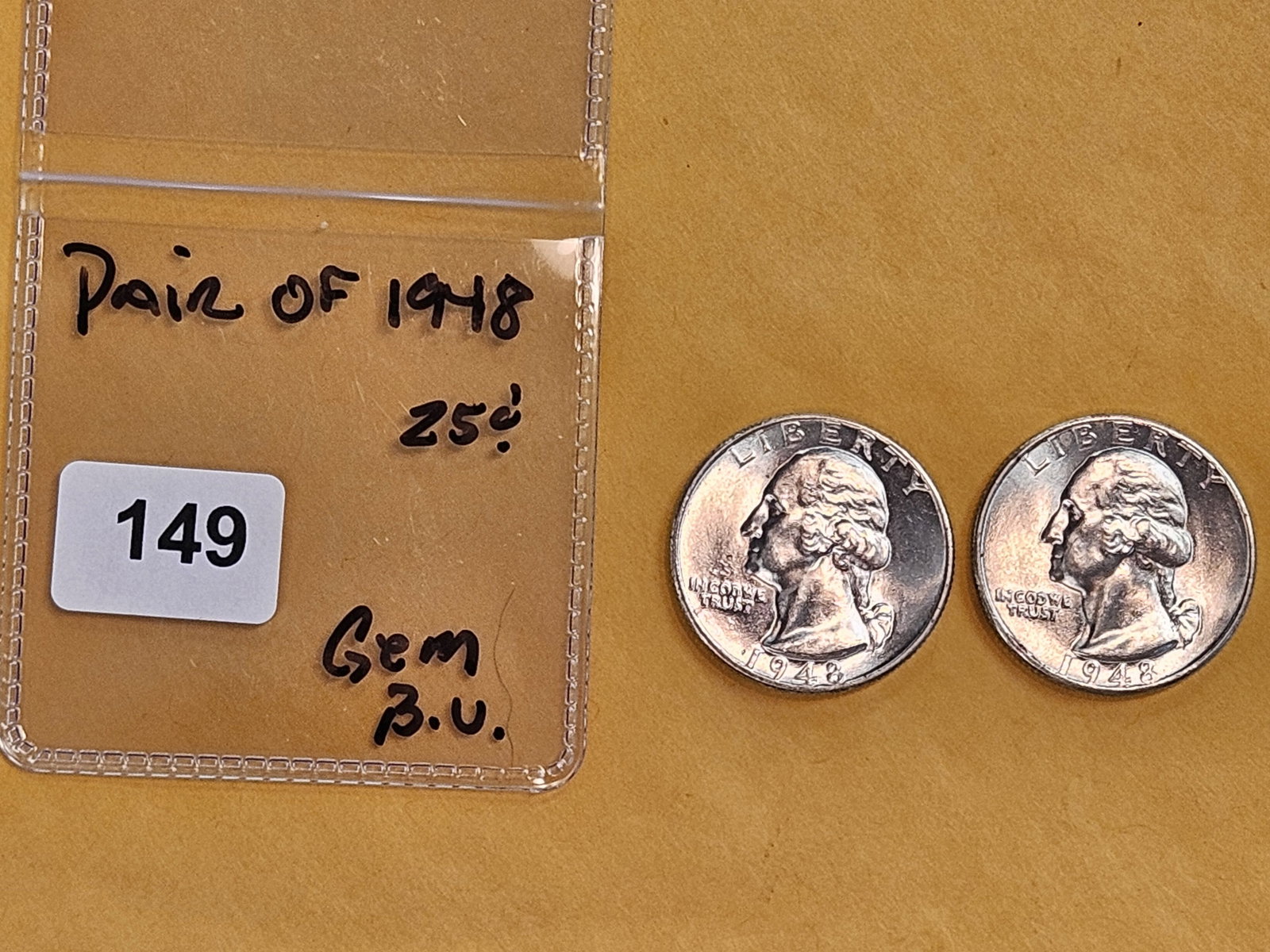 Two GEM Brilliant Uncirculated Washington Quarters - 2