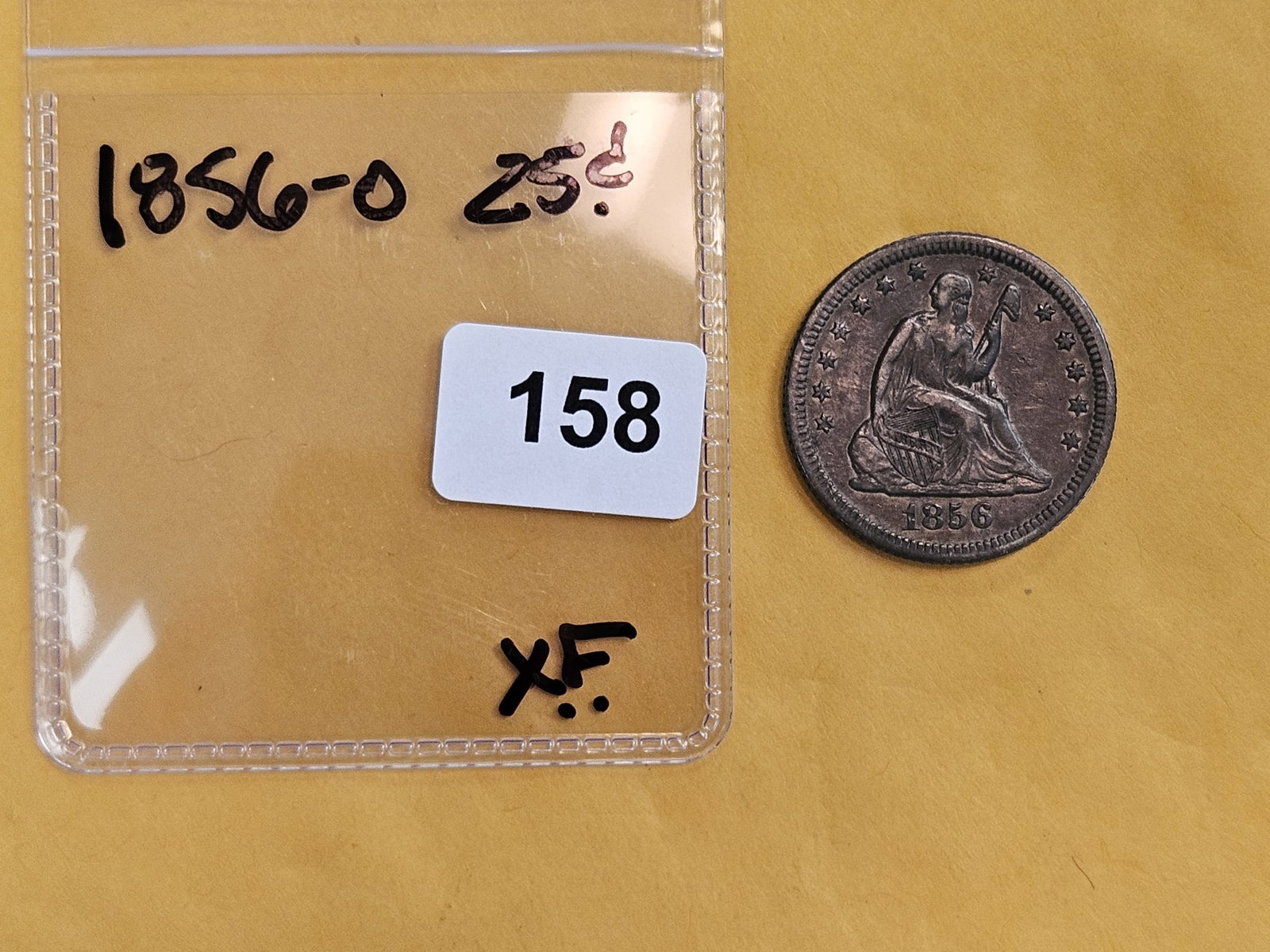 1856-O Seated Liberty silver Quarter in Extra Fine - 2