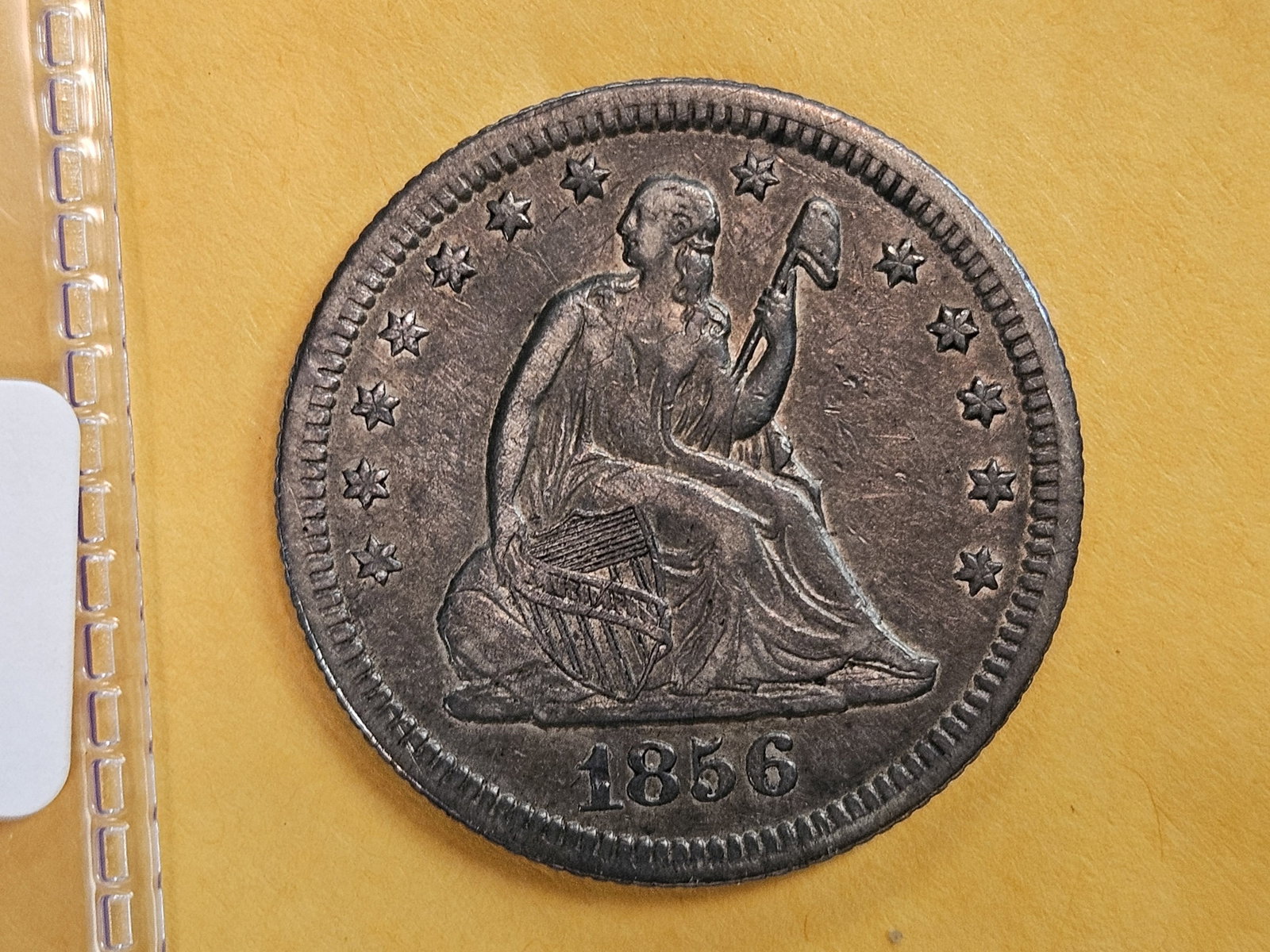 1856-O Seated Liberty silver Quarter in Extra Fine - 3